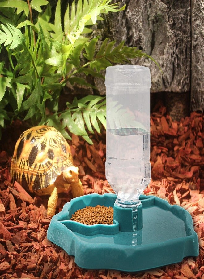 LinaLife Terrarium Bowls Reptile Water Dish Tortoise Water Bowl Reptile Feeding Dish Refilling Reptile Turtle Food Water Automatic Feeders Waterer Dispenser Bottle Feeding Dish for Lizard Chameleon - Image 2